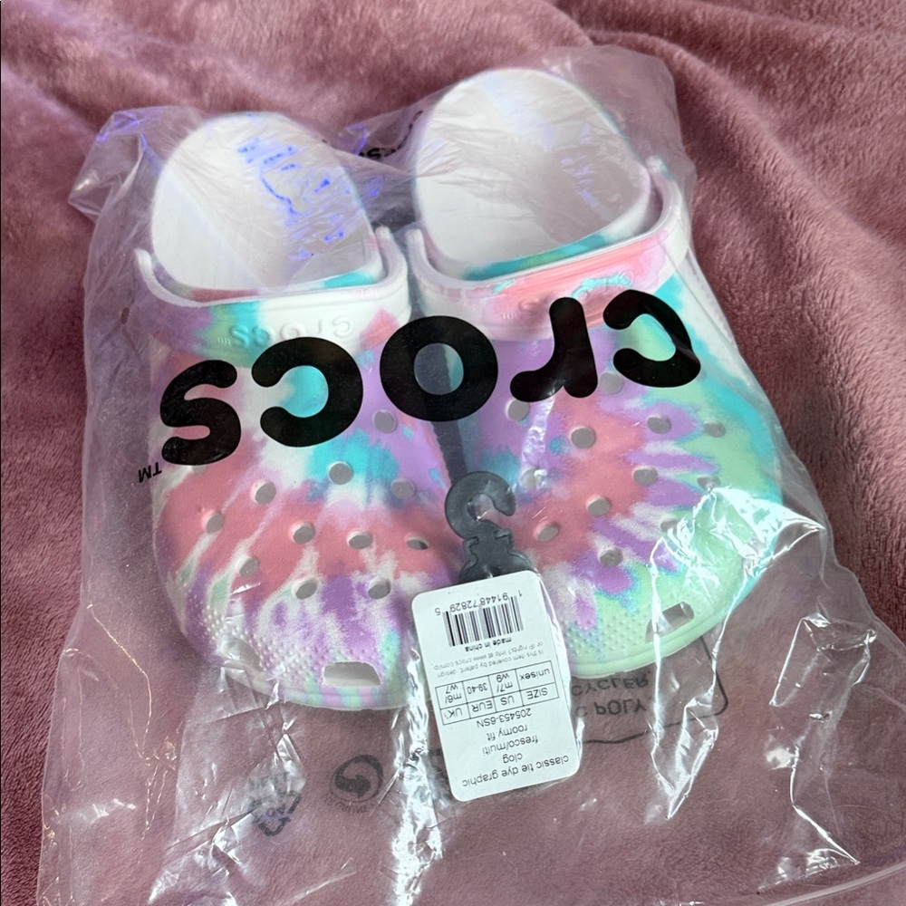 CROCS Multicolor Tie-Dye Clogs BRAND NEW